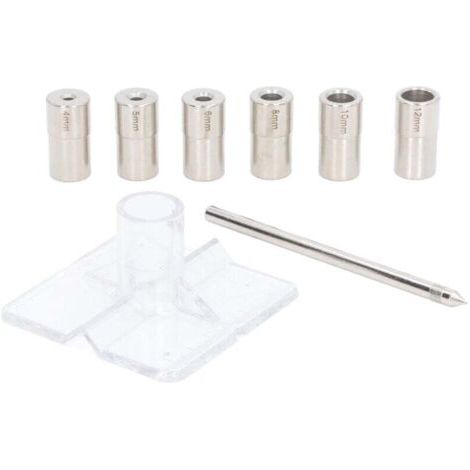 8 Pièces Kit de Gabarit de Cheville à Centrage Automatique 6 Tailles de Diamètre Intérieur en Acier allié Guide de Perçage Jeu de Localisateur de (1/4)