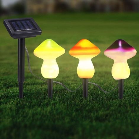 YMYNY Lumière Solaire De Champignon, Guirlandes Décoratives Extérieures De Jardin Solaire, Ensemble De 3 Lumières Solaires à Piquet 9leds Patio Yard Art Decor Pelouse Ornements (3PCS Couleur)