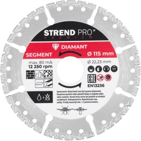 Scheibe Strend Pro Premium, Vacuum brazed, 115 mm, Diamant, Trennscheibe, Multi