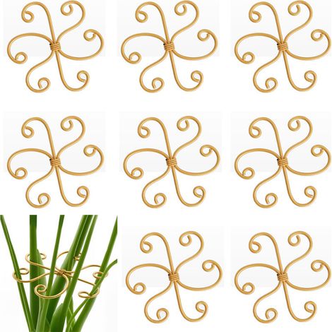 Lot de 8 Supports Monstera en Fer – Piquets Stables pour Plantes d’Intérieur, Pinces Bambou Décoratives Incluses (1/5)