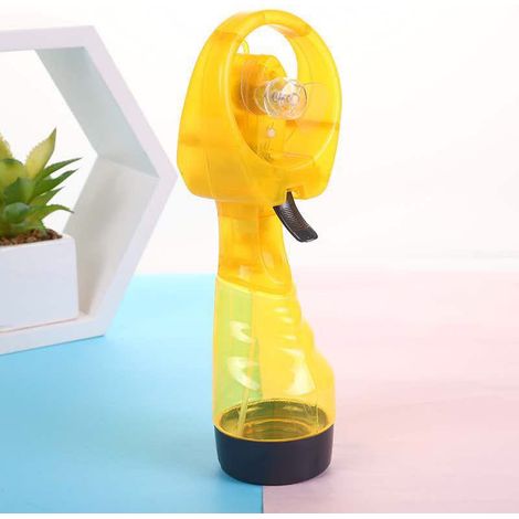 BEBUSINGOTO Mist Face Sprayer Fan Usb Rechargeable Multifunctional Handheld Portable Folding Mini Cooler Camping Accessories，yellow