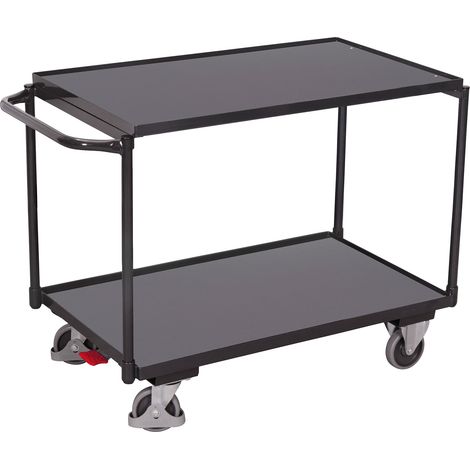 VARIOfit Tischwagen mit Schiebegriff und 2 Ladeflächen 1185x790mm Anthrazitgrau