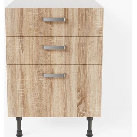 Meuble de cuisine bas Casserolier - 60 cm - Bois