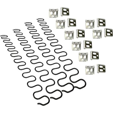 JJDD Ressorts de rechange pour canapé 4 pièces 65 cm avec 16 clips en S, 4,0 fils de diamètre Kit de réparation de ressorts de canapé pour siège de décoration intérieure de meubles (1/5)