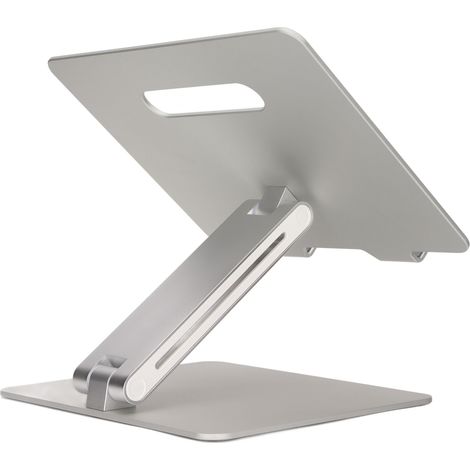 Support de tablette mural ajustable, fixation robuste anti-rayures pour ordinateurs portables et tablettes de différentes tailles.