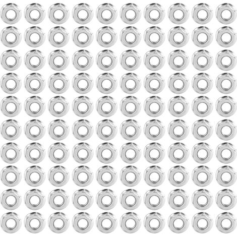 100 Écrous Hexagonaux à Collerette M8 en Acier Inoxydable 304, Lot de Fixations pour Industrie Mécanique (1/5)