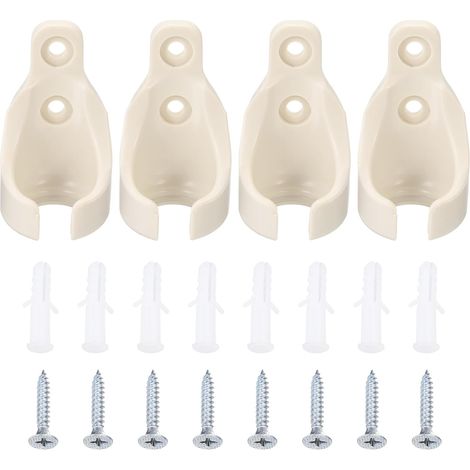 Juego de 4 soportes universales de plástico para estores enrollables de interior/exterior, color beige. (1/5)