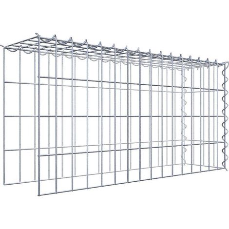 Gabiondeco - Gabion - Element de prolongation en hauteur et en longueur 80 cm x 40 cm x 20 cm (L x H x P). maille 5 x 10 cm. Spirale. Attention il manque deux grill... (1/5)