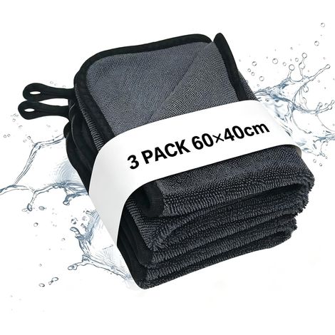 Chiffon Microfibre Nettoyage Voiture, 3 Pièces, 60 × 40 cm (1/5)