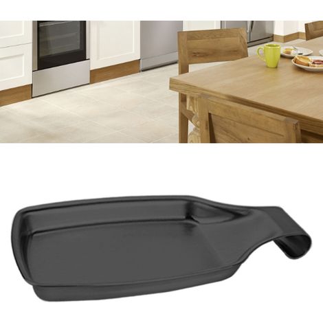 Löffelablage aus Edelstahl 304, quadratisch, modischer Löffelhalter für die Küche, Schwarz (1/5)