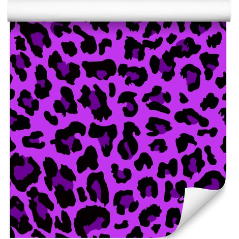 Papel pintado con estampado de piel de animal en tonos morados y ciruela, 50x1000 cm. (1/5)
