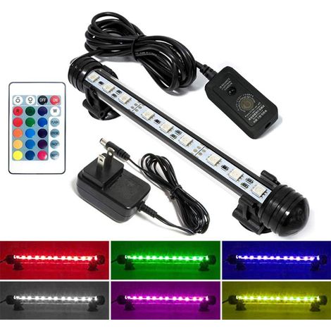 Lampe LED Aquarium - RGB Réglable - Étanche Submersible - Télécommande Sans Fil - 16 Couleurs + 4 Modes - 1 Pièce (1/5)