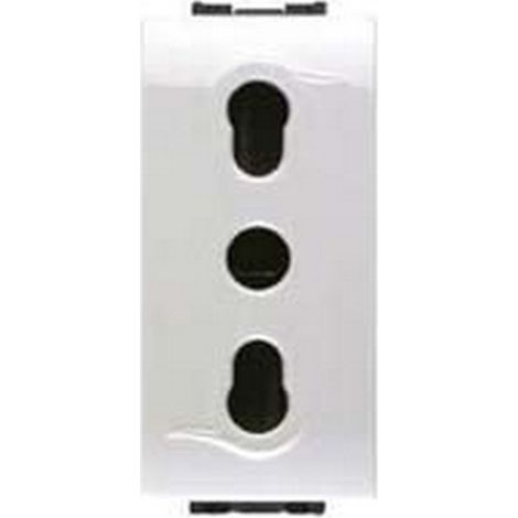 6PZ PRESA SICUREZZA BIVALENTE "AQUA" - 2 poli+terra 10/16A alveoli ø mm.4/5 (7