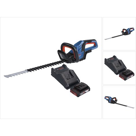 Bosch GHE 18V-60 Tagliasiepi professionale a batteria 18 V 60 cm senza spazzole + 1x batteria ricaricabile 2,0 Ah + caricabatterie