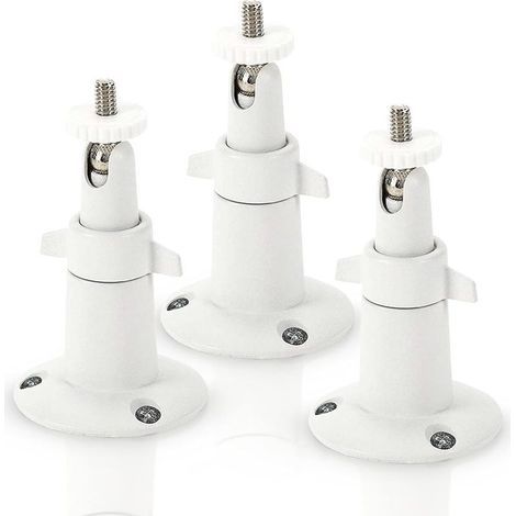 Metal Fixation Murale pour caméra de sécurité Intelligente Arlo - Fixation d'intérieur/extérieur Ajustable pour Les caméras Arlo et Autres modèles compatibles par (3 Pack, Blanc) (1/3)
