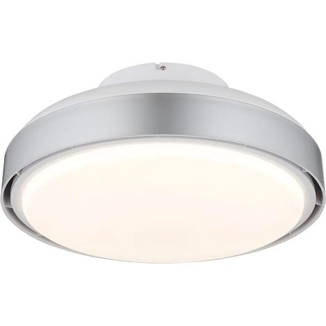 Ventilatore da Soffitto Plafoniera LED Dimmerabile 45 cm Bianco Argento