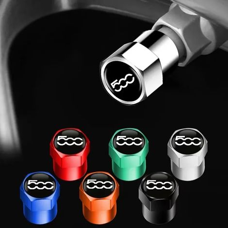 (Logo bleu) Nouvel ensemble de 4 emblèmes métalliques pour voiture, bouchons de valve de pneu, accessoires de décoration et de modification. (1/5)
