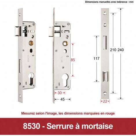 Serrure de portail de jardin à poignée en aluminium avec corps de serrure à tringle de liaison 8530 8530 1,5 kg – Livraison gratuite
