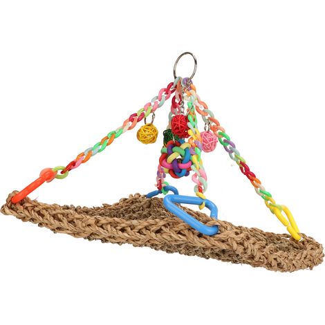 Filet d'escalade pour oiseaux, balançoire colorée, hamac, tapis à mâcher suspendu pour la décoration et le jeu L (1/5)
