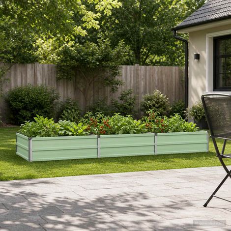 vidaXL Cama de Jardín Elevada Verde Pastel 240 x 80 x 24 cm (1/5)
