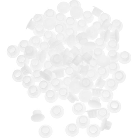 Bouchons de trous vis en plastique, blancs, lot 100 (1/5)