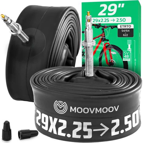 Chambre à air 29 pouces - Pour pneus de 29x2.25 à 29x2.50 - ETRTO 56-622 à 63-622 - Valve Presta 48 mm - Lot de 2 (1/5)