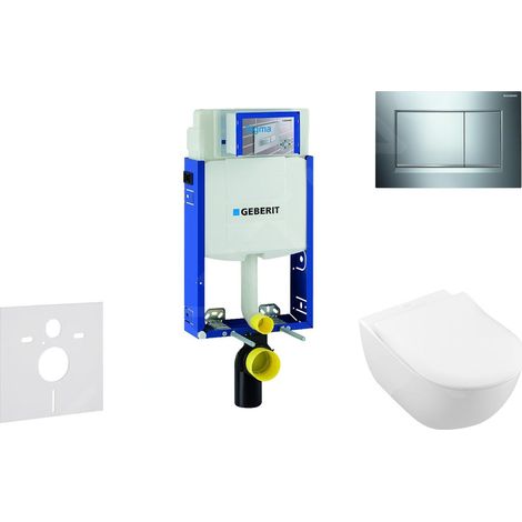 Geberit Kombifix - Ensemble bâti-support, cuvette de toilette et siège Subway 2.0, DirectFlush, SoftClose, CeramicPlus et (1/5)