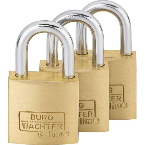 Burg Wächter 29921 Cadenas 20 mm fermeture universelle laiton avec serrure à clé