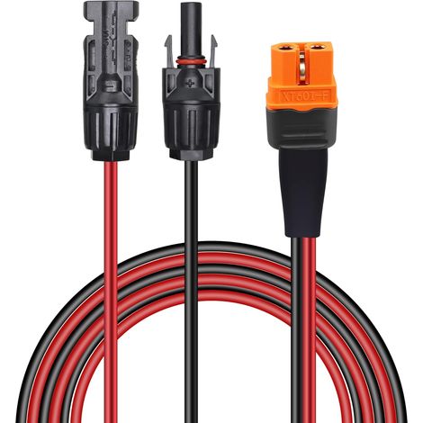 1 Câble Solaire, Connecteur XT60i, Fil Cuivre 12AWG, Étanche IP68, Pour Panneau Solaire RV (1/5)