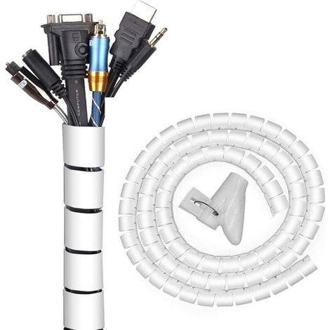 Sistema de gestión de cables – Diámetro 22 mm – Longitud 3 m – Flexible – Material: polietileno – Agujeros pretaladrados (1/4)