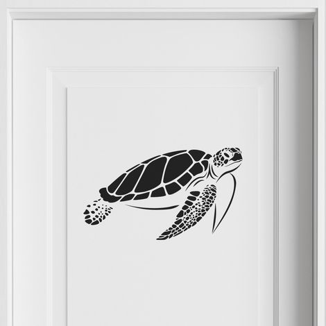 Sticker Mural - Tortue de mer - 17x29 cm - Noir (1/3)