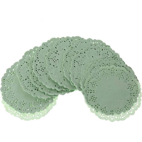 Lot de 100 sets de table ronds en papier dentelle vintage pour fête de mariage (1/5)