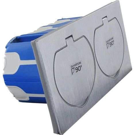 Boîte de dérivation étanche double 2P+T IP55 – Ø67mm, profondeur 50mm, précâblé 2,5mm² – Pour chantiers humides – BLM