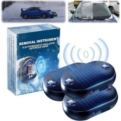 Juego de 3 descongeladores electromagnéticos para parabrisas de coche - Carga solar + USB - Calentamiento por microondas - Protección contra heladas - Portátil - Protección del vehículo (1/5)