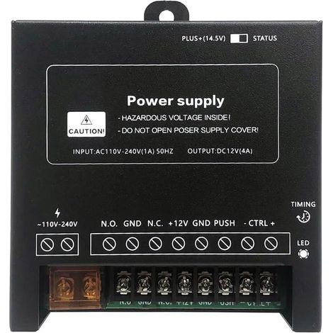 Contrôleur D'Alimentation pour Système D'Accès de Porte, Serrure Électrique, Interphone, Entrée de Caméra 110 V-240 V AC Vers Sortie 12 V DC 4 A (1/5)