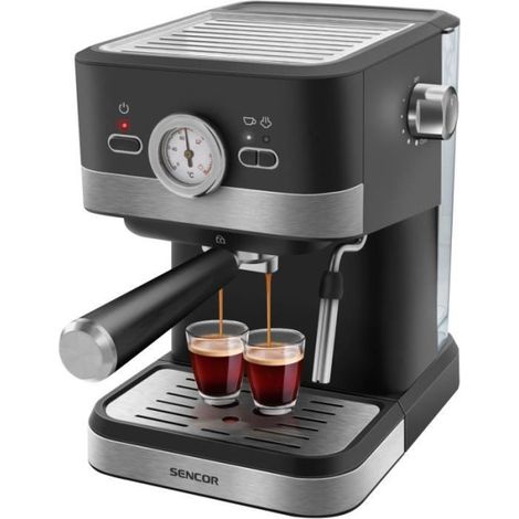 Machine à expresso Sencor SES 1721BK - Café moulu - Buse vapeur cappuccino - 20 bars - Noir (1/5)