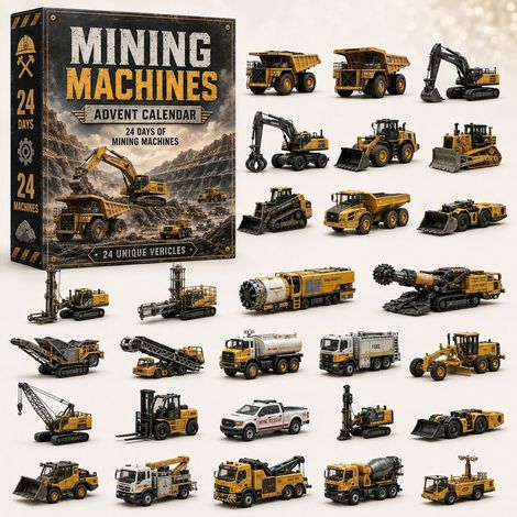 Décorations de Noël, calendrier de l'Avent sur le thème des machines minières, 24 décorations à suspendre en acrylique, coffret cadeau de Noël (1/5)