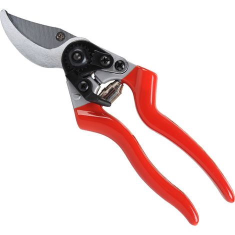 sécateur bypass compact pour main moyenne, lame en acier trempé, poignée en aluminium forgé, onfort de coupe professionnel, fabrication suisse (1/5)