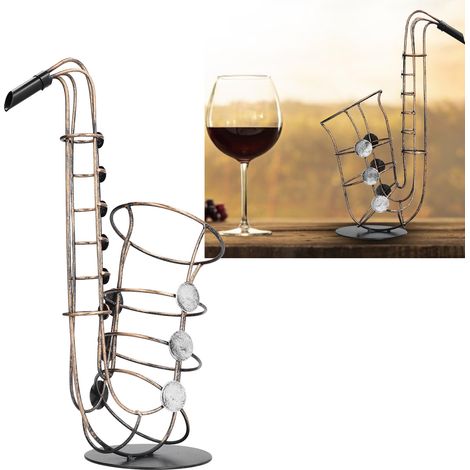 Metallflaschenhalter mit Saxophonfigur, praktischer Flaschenhalter, kleine handgefertigte Figur, Wohnaccessoire (1/5)