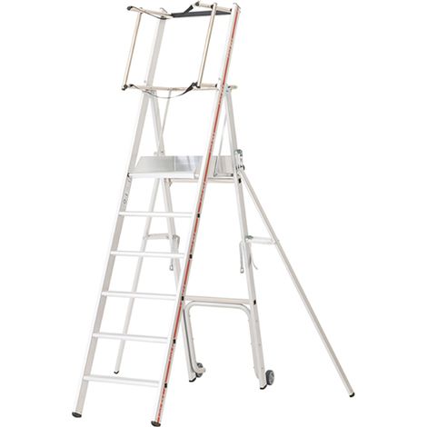 Escabeau PIRL 6 marches - Hauteur max. de travail 3.39m - 838306