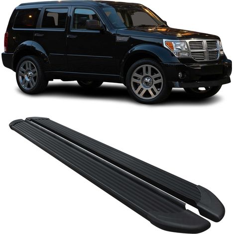 Marchepieds Latéraux pédale Compatible avec Dodge Nitro 2006-2012 2Pcs Noir Aluminium