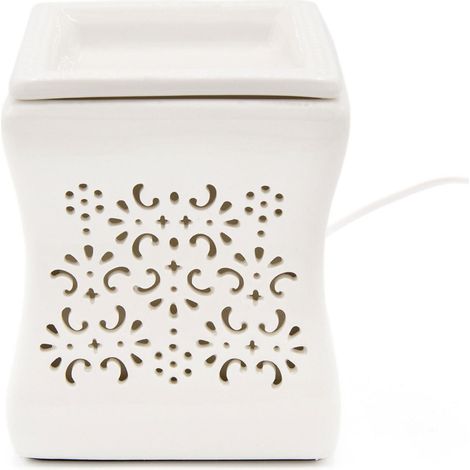 Diffusore di profumo elettrico design elegante atmosfera calda 25 W in plastica bianca 130017528