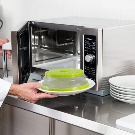Couvercle pliable pour micro-ondes avec trous de ventilation, protection anti-éclaboussures, couvercle pour assiette micro-ondes (1/4)