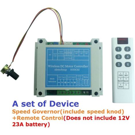 Module Pilote Moteur 200W DC 12V 24V Télécommande Sans Fil 433Mhz Contrôle Vitesse Avant Arrière (1/4)