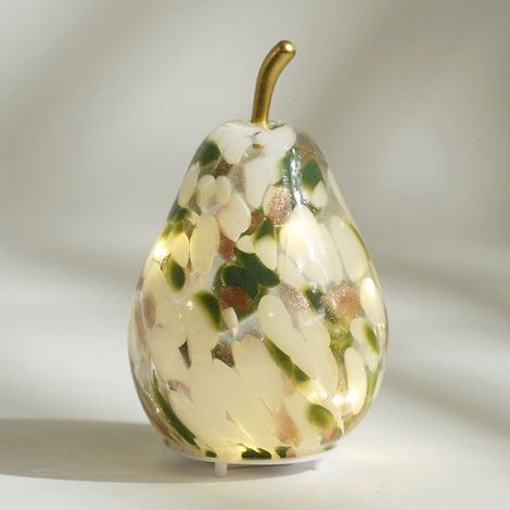Lampe à Poser Led Poire Verte verre 11x11x17cm (1/3)
