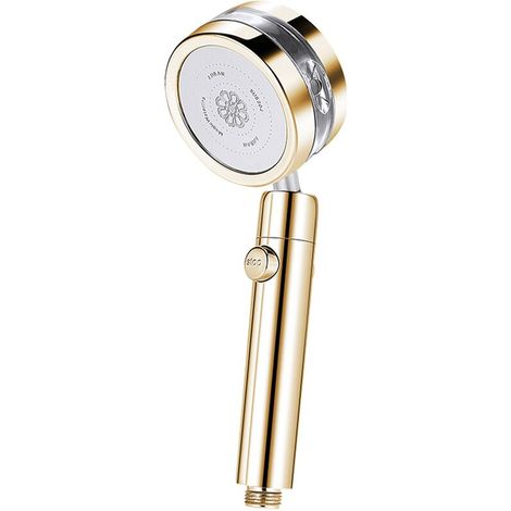 Abnehmbarer Turbo-Duschkopf mit 360° drehbarem Strahl und Filter für das Badezimmer, Gold - AquaForge