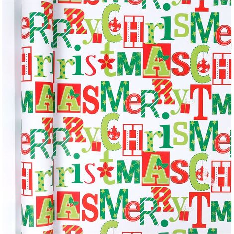 Rouleaux De Papier D'Emballage De Noël 43 cm X 10Mètres Merry Christmas (1/5)