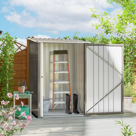 Abri de jardin 1m² remise pour outils - tôle d'acier ondulée cabanon porte verrouillable dim 1l x 1.03l x 1.6h m aménagement intérieur