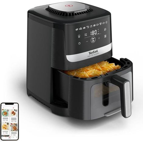 Tefal Easy Fry Silence EY5568E0 Single Fryer 5 L Freistehende Heißluftfritteuse de Schwarz, Edelstahl