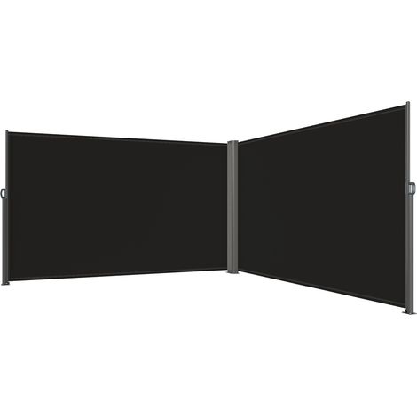 Mophorn Retractable Side Awning, 71''x 236'' Aluminum Outdoor Privacy Screen, 280g Polyester Water-proof Retractable Patio Screen, UV 30+ Room Divider Wind Screen for Patio, Backyard, Balcony, Black (1/5)